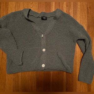 Vice cropped gray cardigan